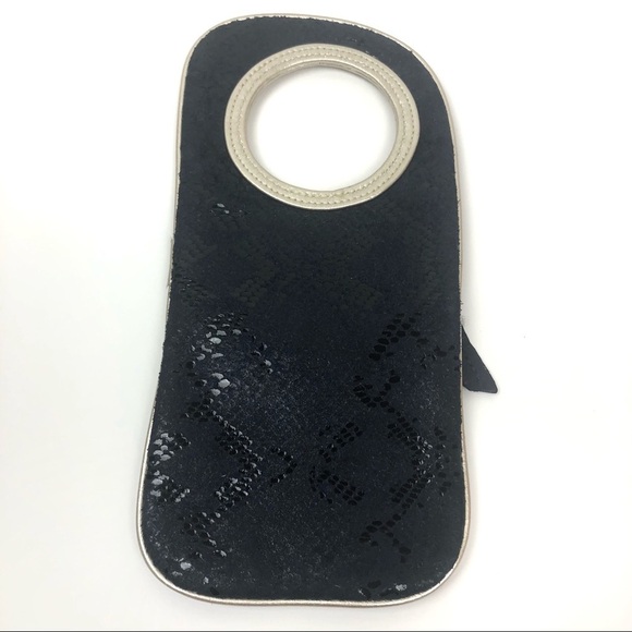 Hands-Free Bracelet Wallet - Arza Design Clutch Metallic Blue Shimmer Mini Bag - Picture 7 of 16